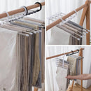 Kit Com 2 Cabides Multiuso 5 em 1 Aço Inox Guarda Roupa Organizador Cabideiro de Calças Camisetas