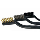 Escovas de Aço Multiuso Kit 3 Pcs Aço Latão Nylon Cabo Plástico