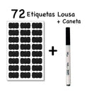 72 Etiquetas Lousa 4x2cm para Temperos + Caneta