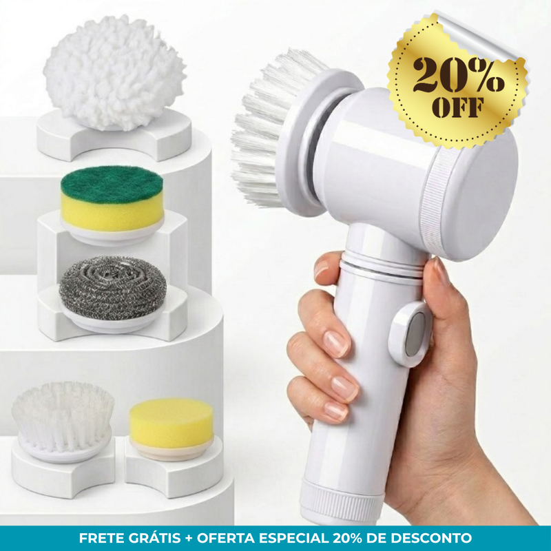 Escova Elétrica PowerClean 5 em 1™ - Pare de esfregar sujeira com as mãos
