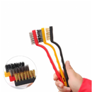 Escovas de Aço Multiuso Kit 3 Pcs Aço Latão Nylon Cabo Plástico