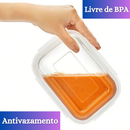 Kit de 6 até 12 Potes de Vidro 640ml - 370 ml Hermético Marmita Fit com Tampa 4 Travas Premium