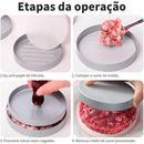 Forma Modeladora de Hambúrguer Molde Prensa Carne 3 em 1 Divisória Rigideira Antiaderente Fazer Hambúrguer Caseiro Fácil