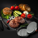 Forma Modeladora de Hambúrguer Molde Prensa Carne 3 em 1 Divisória Rigideira Antiaderente Fazer Hambúrguer Caseiro Fácil
